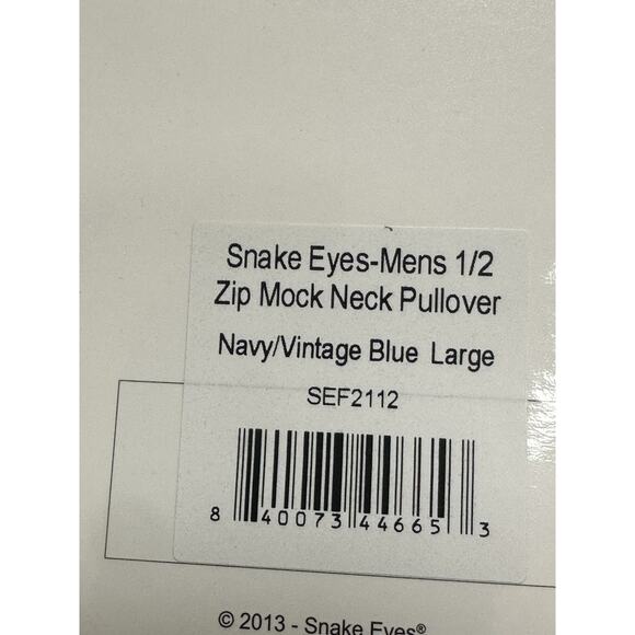 Snake Eyes Mens 1/2 Zip Long Sleeve Pullover Shirt Polyester Blue NWT Large - Picture 5 of 6